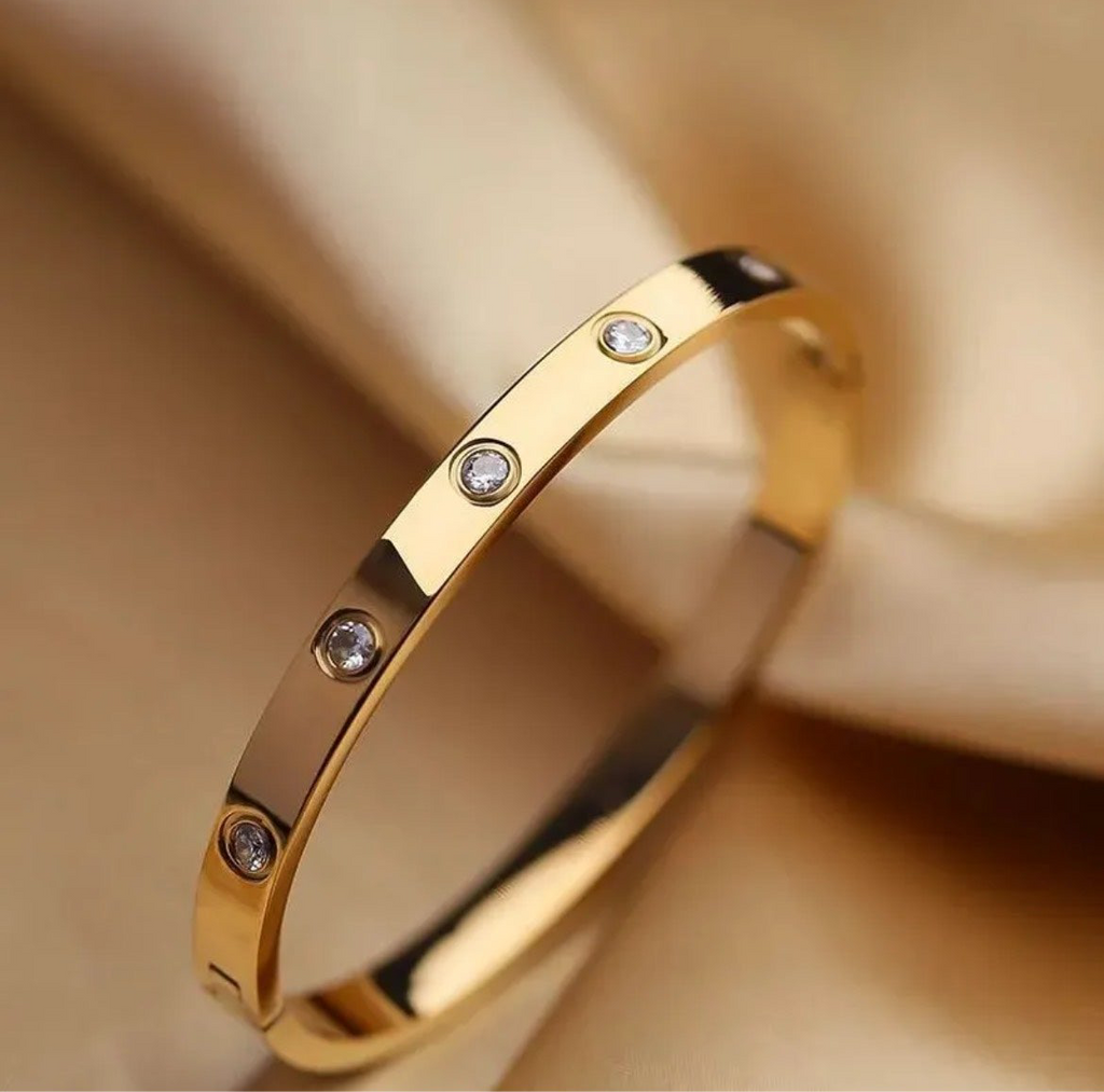 Cartier Style Bangle Bracelet – Diamond Stone | For Girls & Women