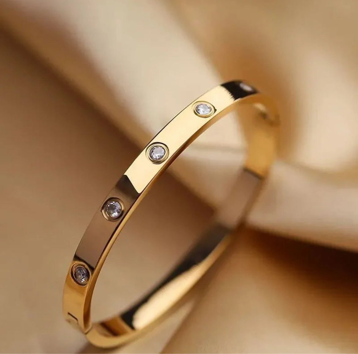 Cartier Style Bangle Bracelet – Diamond Stone | For Girls & Women