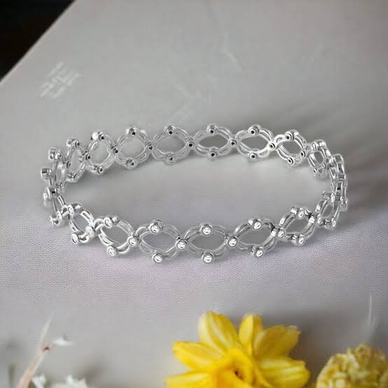 Sterling Silver Bracelet Cum Ring For Women & Girls